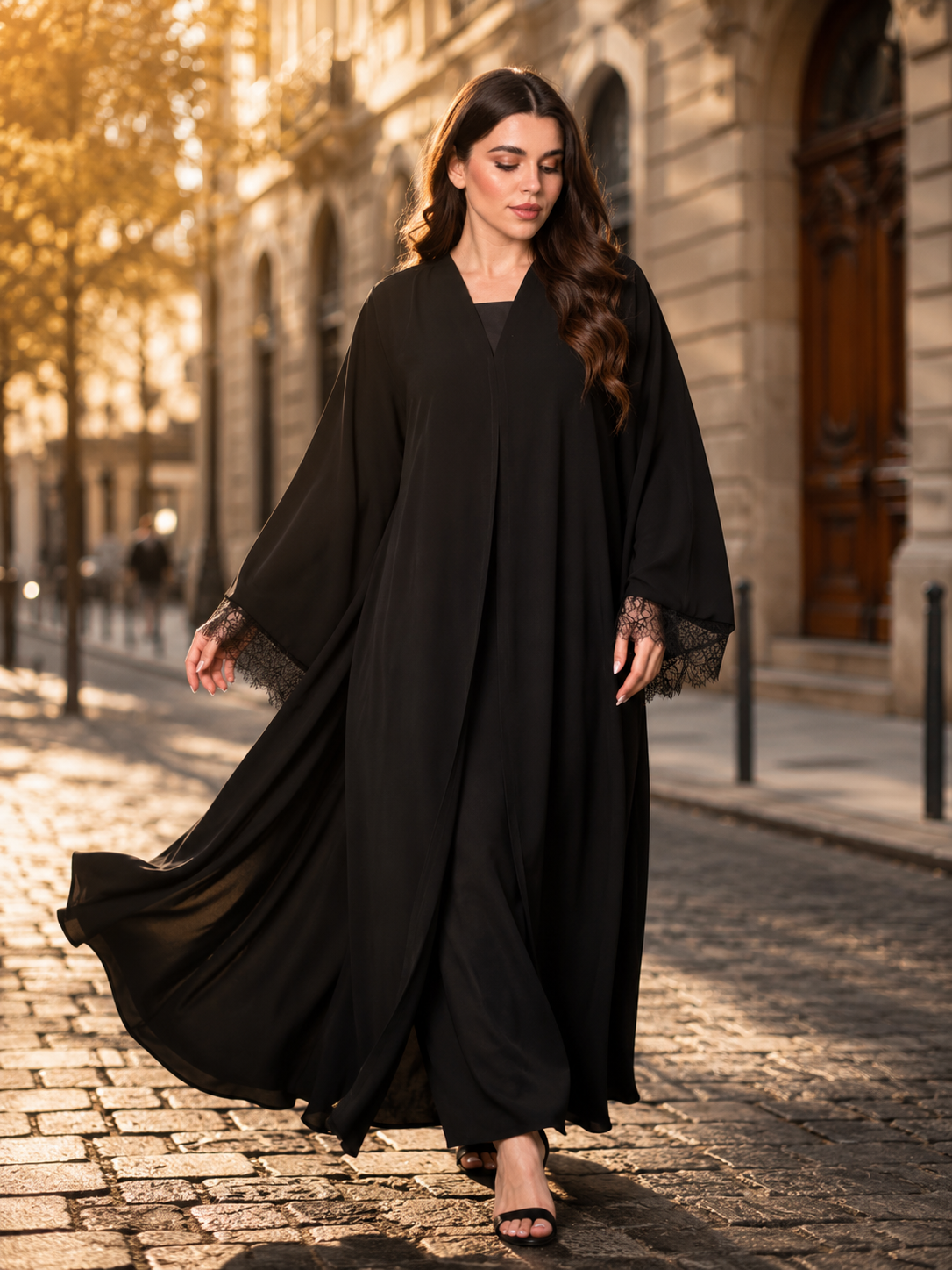 The Parisian Noir Lace Abaya
