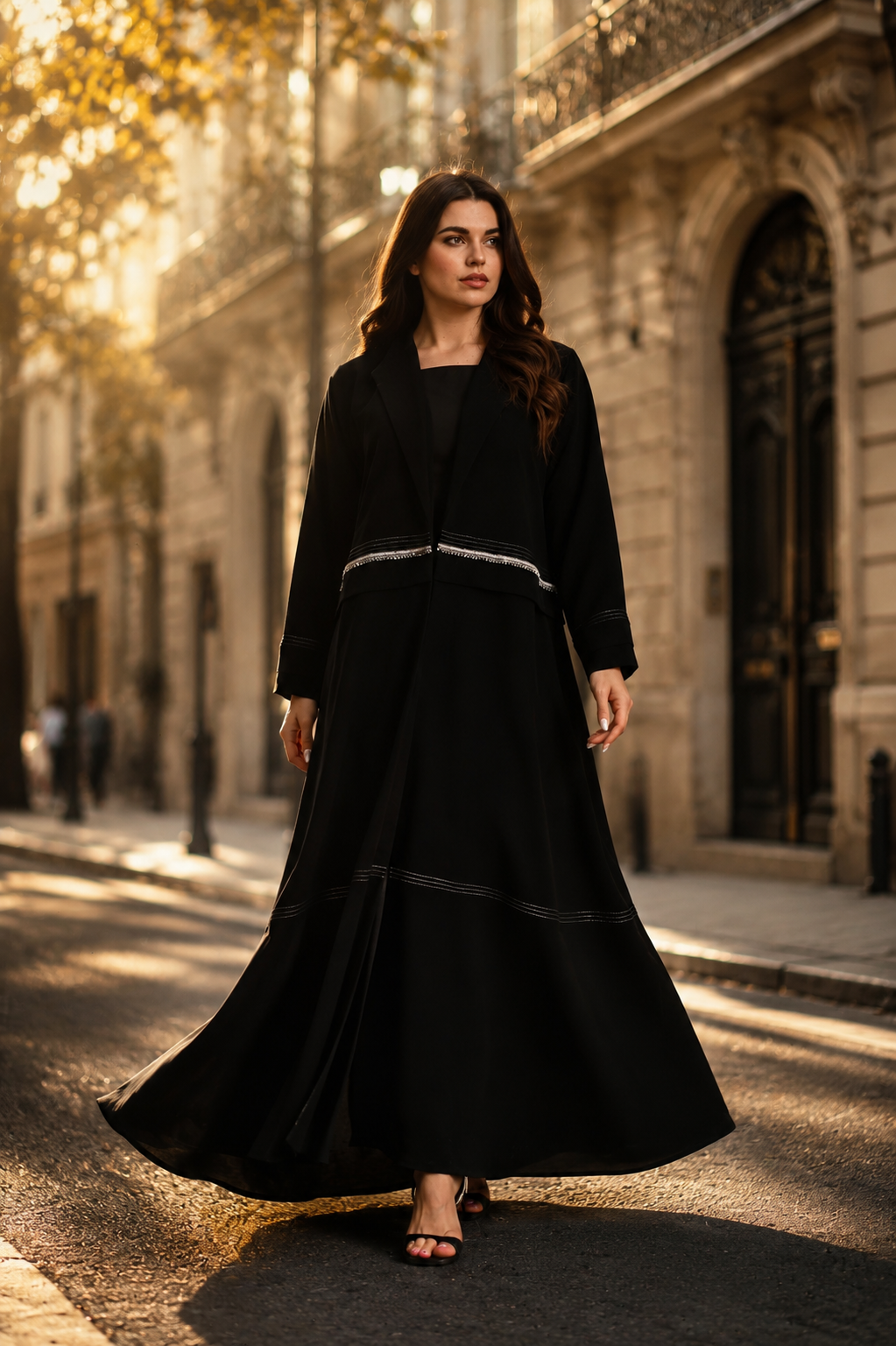 The Crystal Trim Blazer Abaya