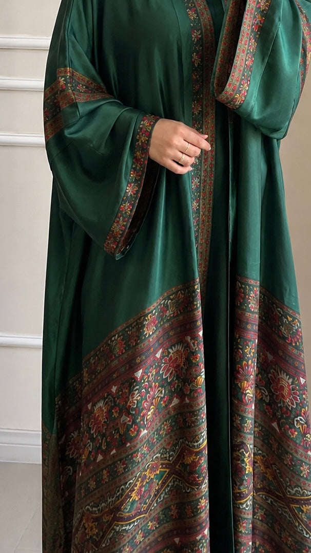 Emerald Heritage Silk Abaya
