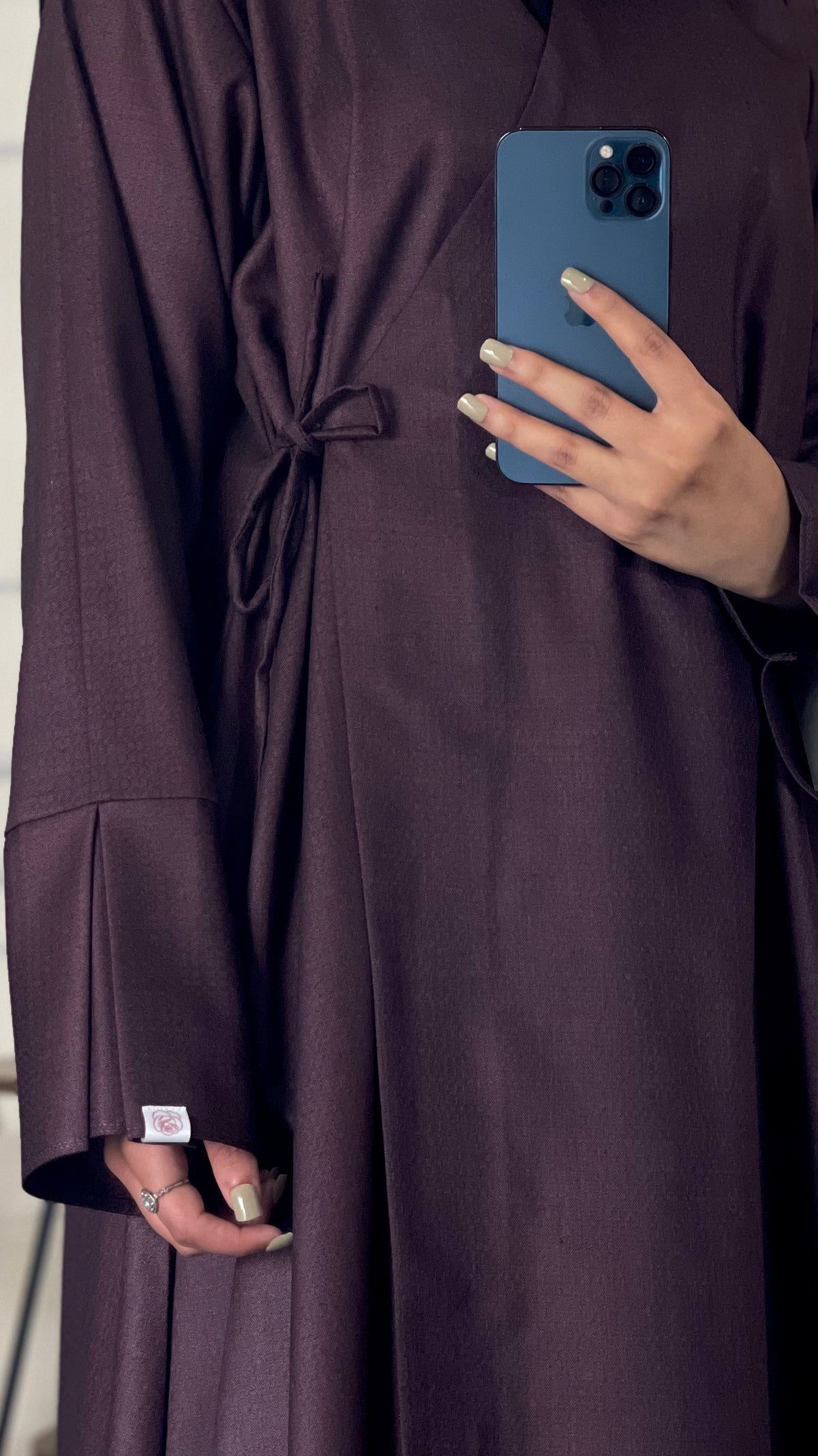 Plum Linen Wrap Abaya