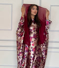 Metallic Rose Jacquard Kaftan Gown