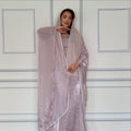 Lilac Shimmer Organza Abaya Set