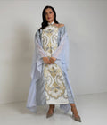 Pearl Icy-Blue Embroidered Kaftan Gown