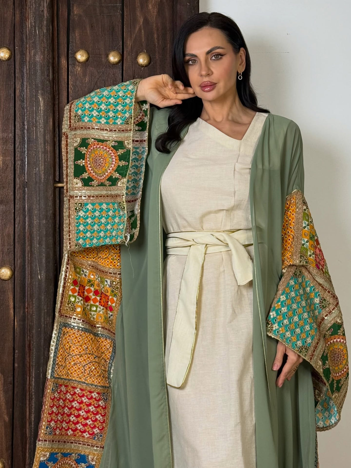 Heritage Patchwork Phulkari Abaya