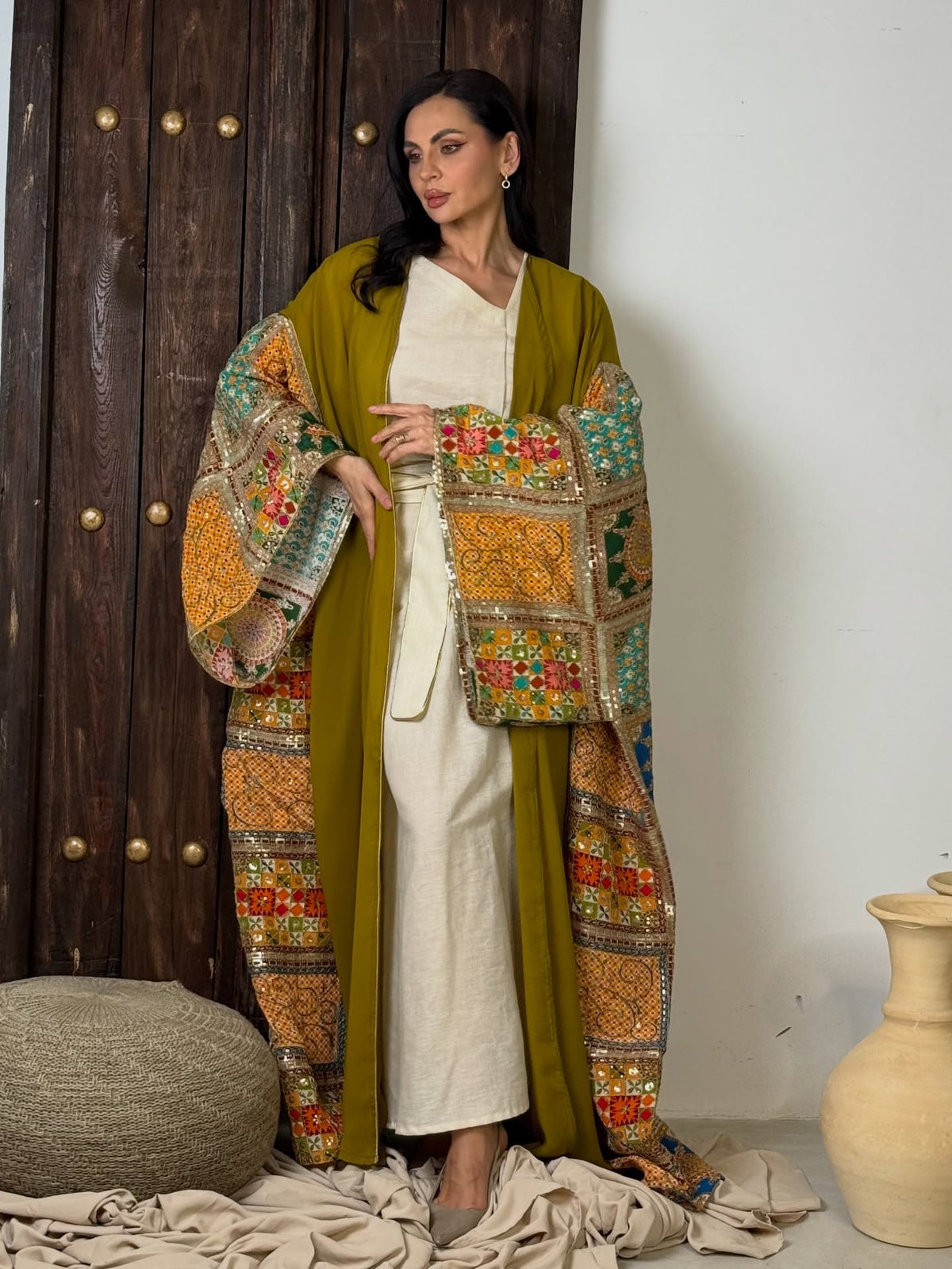 Heritage Patchwork Phulkari Abaya