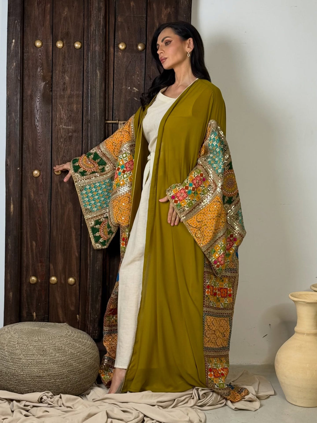 Heritage Patchwork Phulkari Abaya