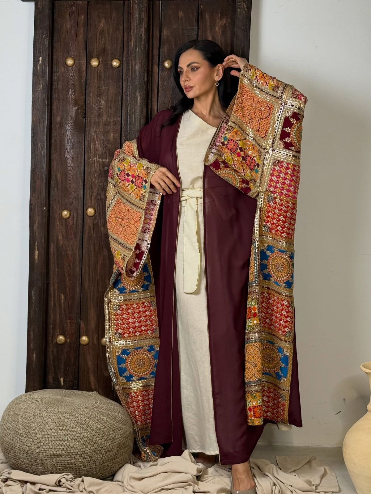 Heritage Patchwork Phulkari Abaya