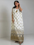 The Ivory Gold-Embroidered Kaftan Gown
