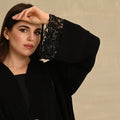 Noir Lace Cuff Abaya