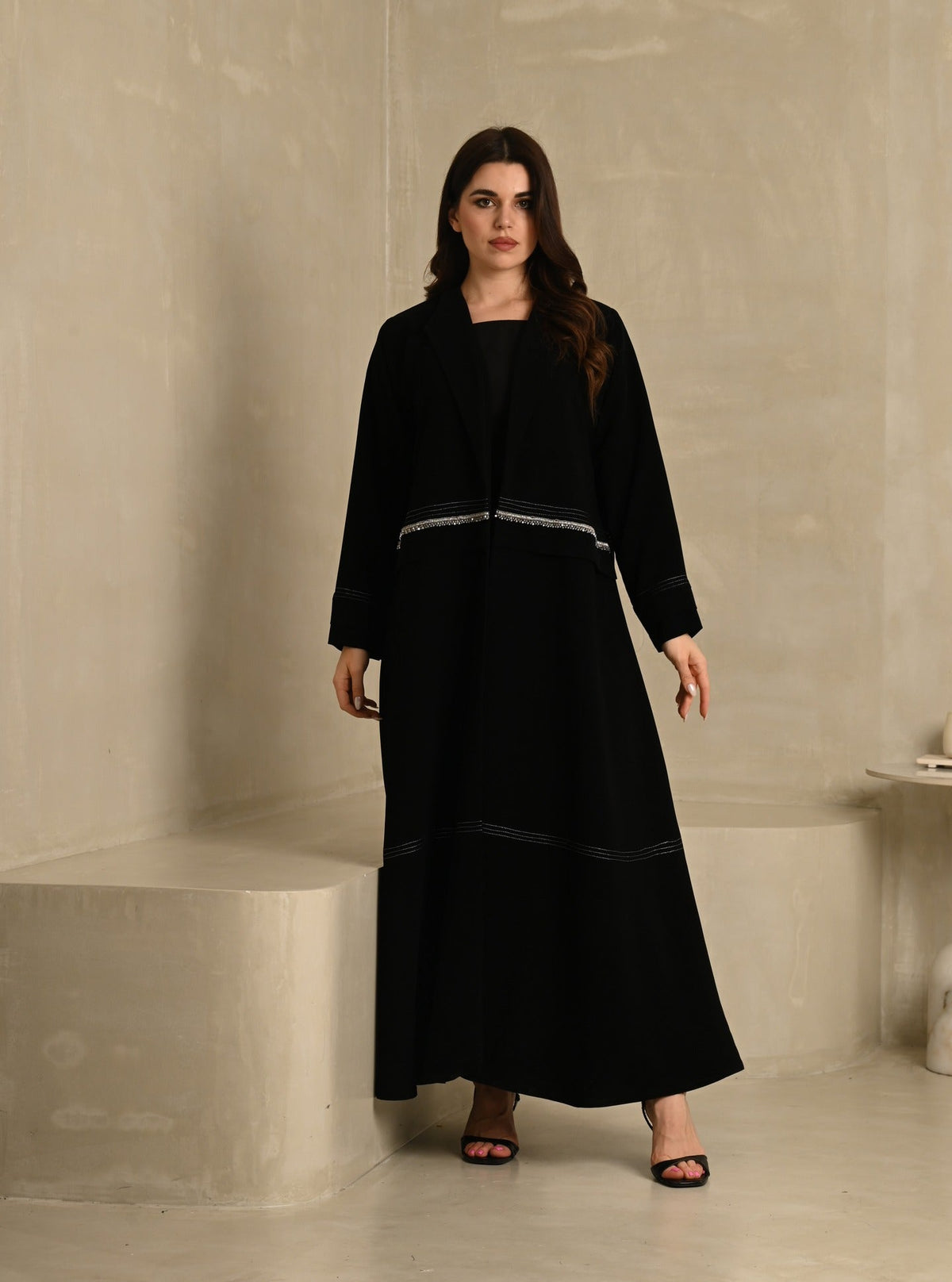 The Crystal Trim Blazer Abaya