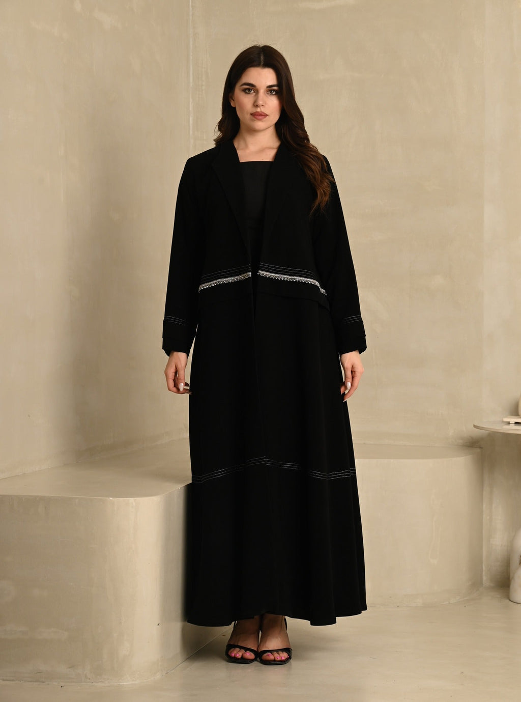 The Crystal Trim Blazer Abaya