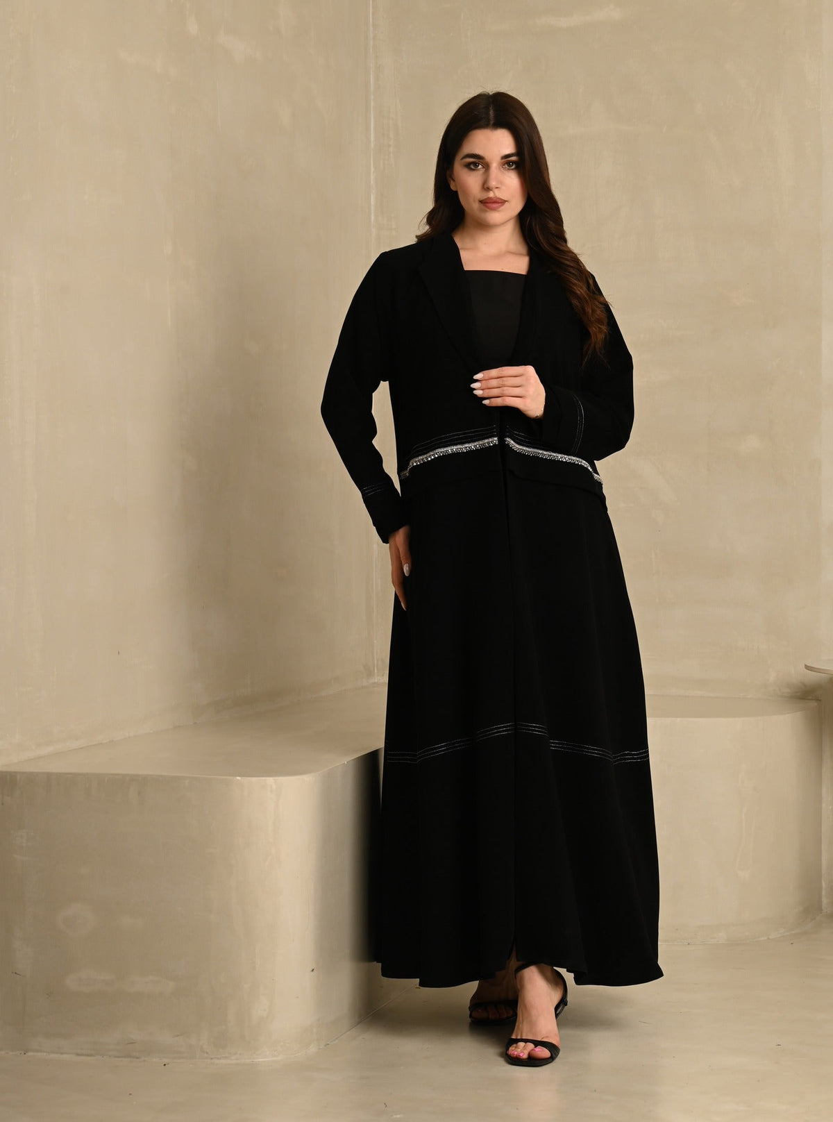 The Crystal Trim Blazer Abaya
