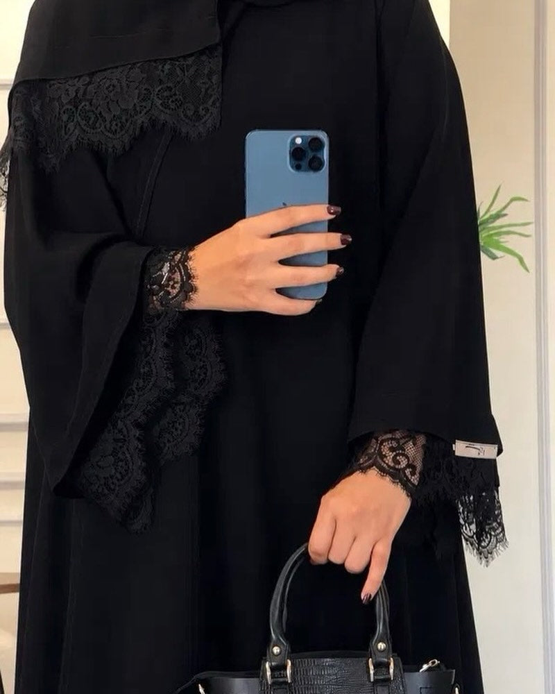 The Parisian Noir Lace Abaya