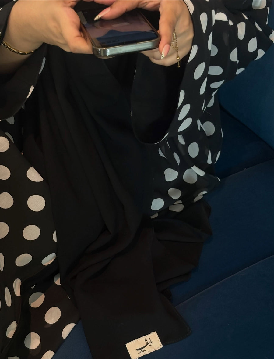 Polka Dot Monochome Abaya Set